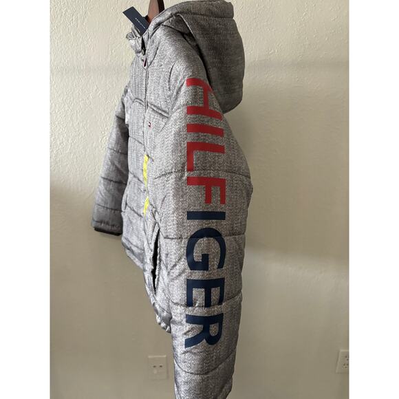 Tommy Hilfiger Puffer Jacket Kids Boys Size 7 / 8 Grey New - Picture 4 of 5